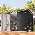 AECOJOY Shed 7x3 Shed Bike Storage Shed, Outdoor Lean to Sheds & Outdoor Storage Shed 3x7 Clearance, Small Metal Horizontal Shed Outdoor Storage Cabinet for Garden, Yard for Outside Storage