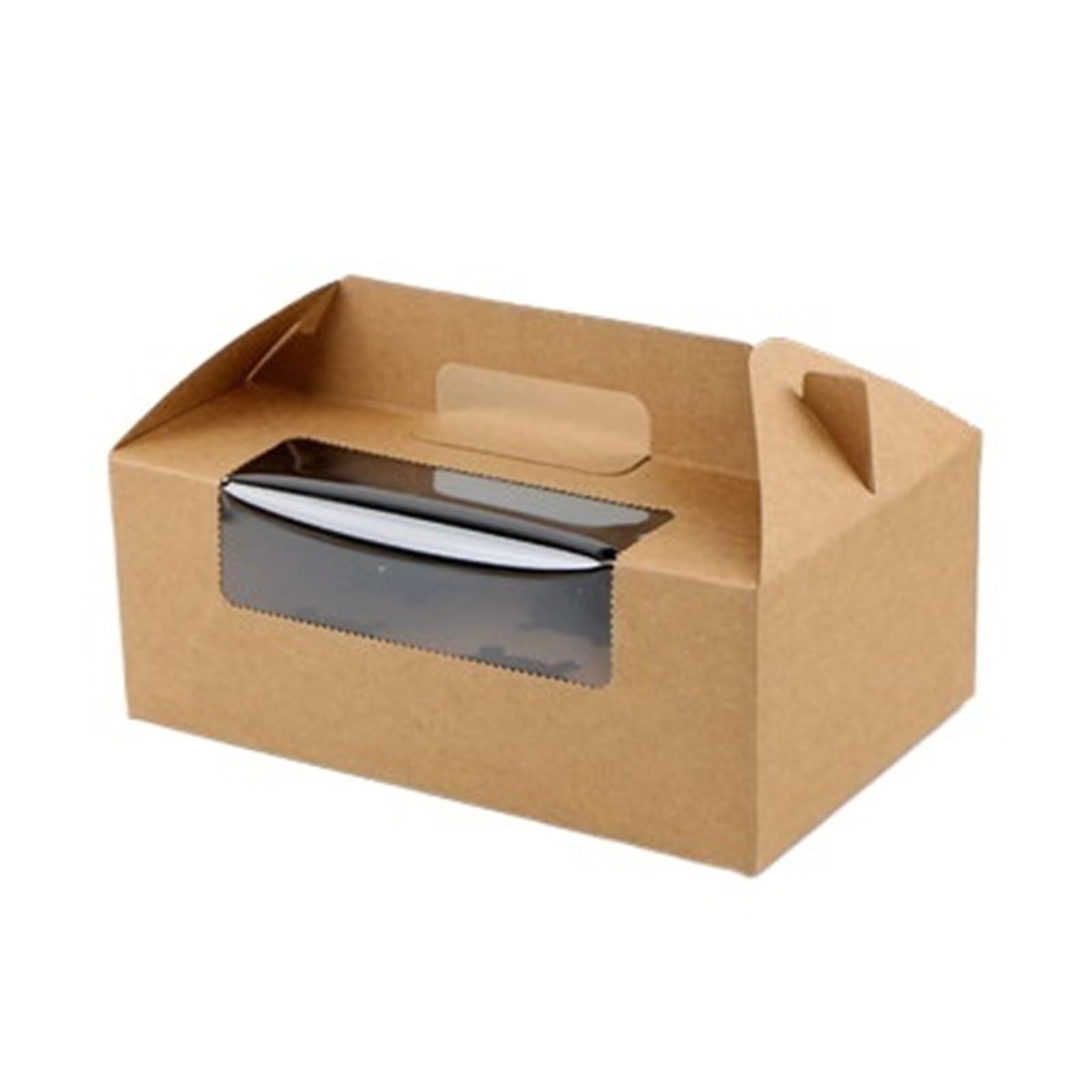DHYUACN Cupcake Boxes with Clear Window Paper Cup Cake Box With Transparent Window, Muffin, White Cardboard, Baking Packaging(6 holes-2)