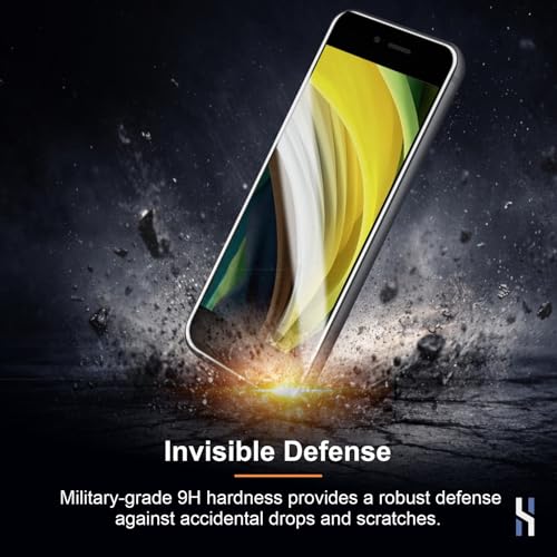 Image of Tempered Glass for iPhone SE 2022 | SE 2020 | 7 | 8 (4.7 Inch) Military Grade 9H Screen Guard, Anti-Scratch, Shatterproof, Edge-to-Edge Full Coverage - Black Border