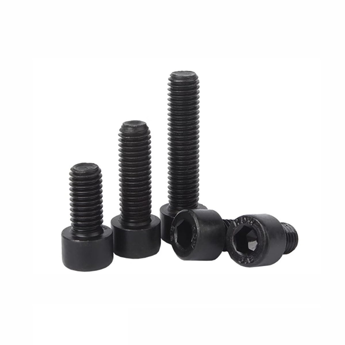 5 x śruby z łbem sześciokątnym M20 okrągłe, z łbem sześciokątnym, czarne, 30-90 mm długości (długość 55 mm)