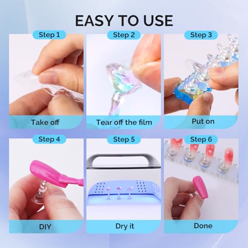 Image of MelodySusie 2-Set Nail Stand for Press Ons Acrylic Base for Practice, Blue