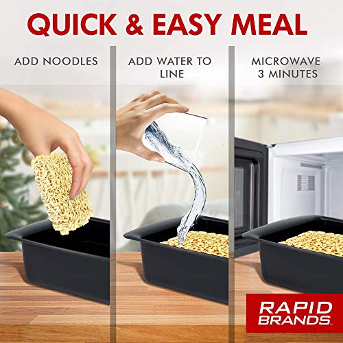 Rapid Ramen Cooker | Microwave Ramen in 3 Minutes | Perfect for Dorm, Small Kitchen, or Office | Dishwasher-Safe, Microwaveable, BPA-Free (Black 2 Pack) - Thumbnail 4