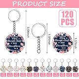 Janmercy 120 Pcs Acrylic Christian Keychain Bulk Floral Bible Verse Keychain Religious Scripture Jewelry Gifts for Women Men(Bright)
