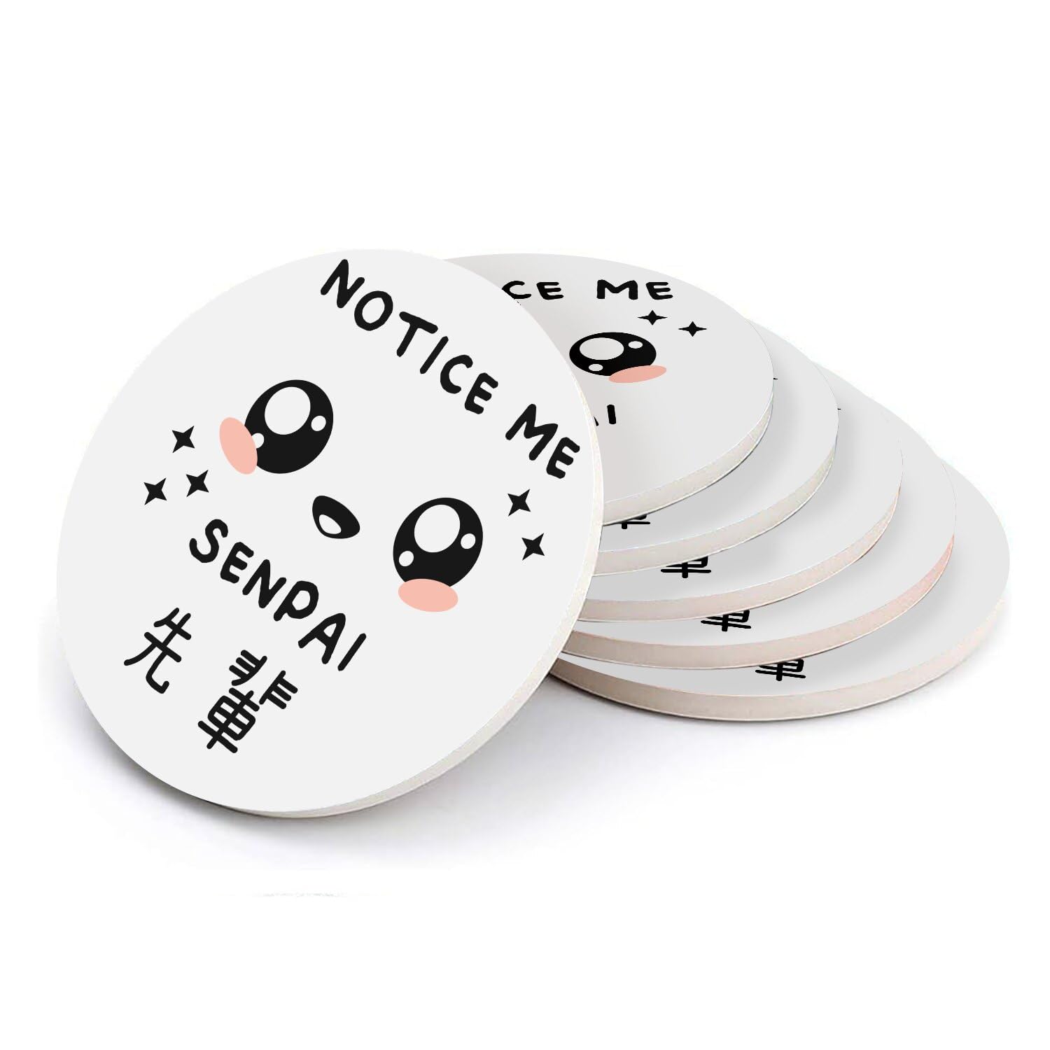 Sous-verre céramique Notice me Senpai : cadeau idéal pour fan d'anime et de manga