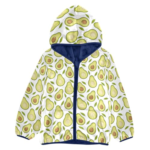 Avocado Toddler Fleece Jacket Baby Boys Hooded Zipper Long Sleeve Thick Warm Outerwear 3-10 Years