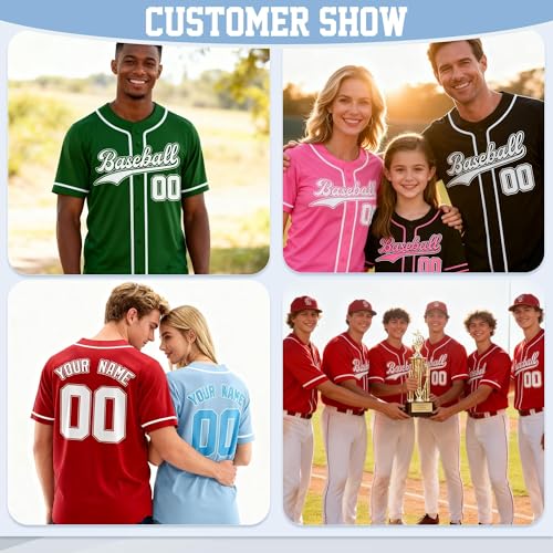 Custom Baseball Jersey, Personalized Stitched Printed Name Number Baseball Shirts Sports Uniforms for Men Women Kids miniatura 2