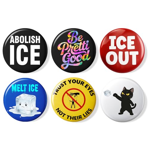 6 Pcs ICE Out Pin Abolish ICE Melt Ice Immigration Rights Protest Button