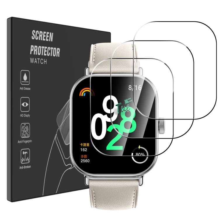 Pollachi [3 Pezzi Vetro Temperato per Redmi Watch 4,Durezza 9H Anti Graffio,Anti-Impronte Senza Bolle,Pellicola Protettiva per Redmi Watch 4