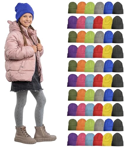 60 Pack of Yacht & Smith Wholesale Beanies, Bulk Thermal Winter Hat for Men's, Women's and Kids
