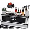 Mount Walker 30″ Upgrade Stainless Steel Stove Top Shelf, Magnetic Shelf for Kitchen Stove/Oven, Over The Stove Spice Rack Organizer, Back of Shelf for Top of Stove with Border All Around, Black