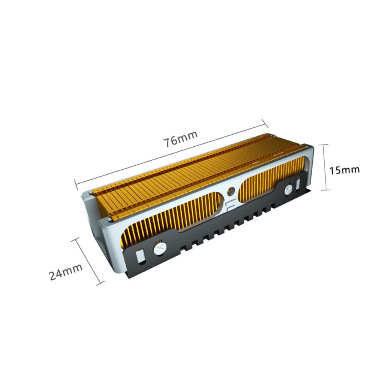 KOMBIUDA Kühlkörper für Solid State Drive M.2 aus Albronze Goldfarben mit Geneigter Luftführung für Computer Schnelle Wärmeableitung