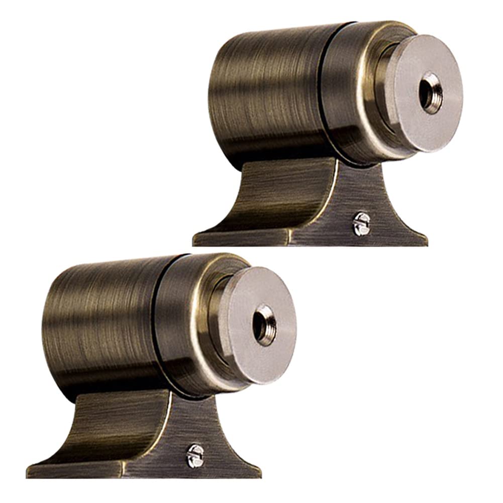 Door Wedge Stoppe, Stops, Stoppers,Magnetic Metal Stop Catch, Compact Zinc Alloy Floor Mounted Invisible Stopper-Gold(Bronze)