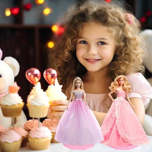 Image of Doll Stands, Doll Stands Display Holder with Adjustable Waist Clip, Pink Support Stand for 11 to 13 Inch Dolls Action Figure Stand Dolls Accessories (20pc)