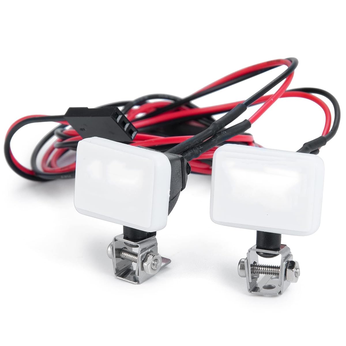 VOANZO 2pcs RC Headlight Spotlight for TR4 TR6 SCX10 90046 1/10 Scale Crawler Car Square Spotlights for Off Road RC Models