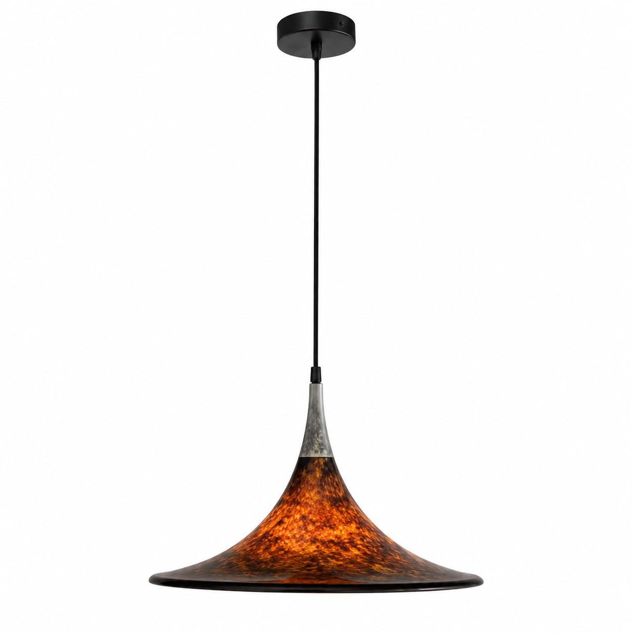 ESIYUVO Modern Pendant Light, 16.5 Inch Acrylic Shade Hanging Lamp with E27 Socket, 47.2 Inch Adjustable Cord and Metal Canopy for Dining Room, Bedroom, Study, Kitchen Island and Entryway Decor