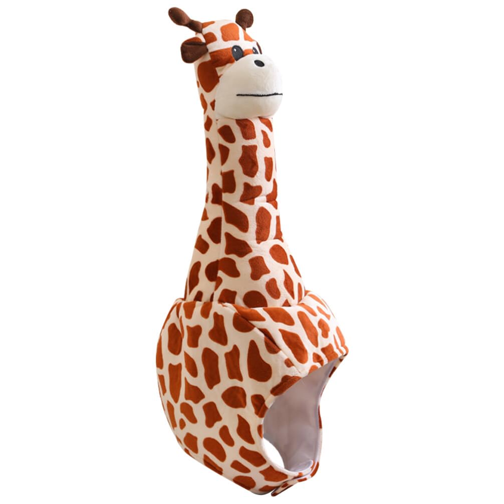 TOYANDONA Cappello Giraffa in Peluche Cotone Pp, Comodo da Indossare, Cappello Divertente a Forma di Giraffa per Feste e Spettacoli Fotografici