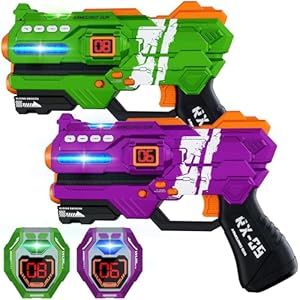 IJO Laser Tag Guns Set of 2 Laser Tag with Digital LED Score Display Vests for Teens, Family and Adults Fun,Birthday Gift Toys for Kids Ages 6 7 8 9 10 11 12+Year Old Boy & Girls