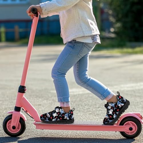 Kids Boys Girls Running Shoes Comfortable Lightweight Slip on Sneakers Athletic Tennis Shoes Shark Strawberry Pattern4