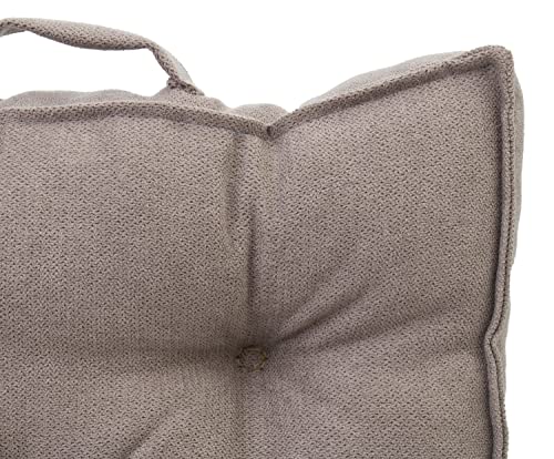 Gözze - Boxkissen mit Tragegriff, Sitzkissen, Gesteppt, Darco, 40 x 40 x 7 cm - Taupe – Ansicht 5