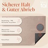 Blumtal Fußmatte 40x60 cm - rutschfeste Schmutzfangmatte - Fußabtreter mit Muster - Fußmatten Haustür - Türmatte aus Polyester - Fußmatte innen/Schmutzfangmatte außen - Fußabstreifer Beige