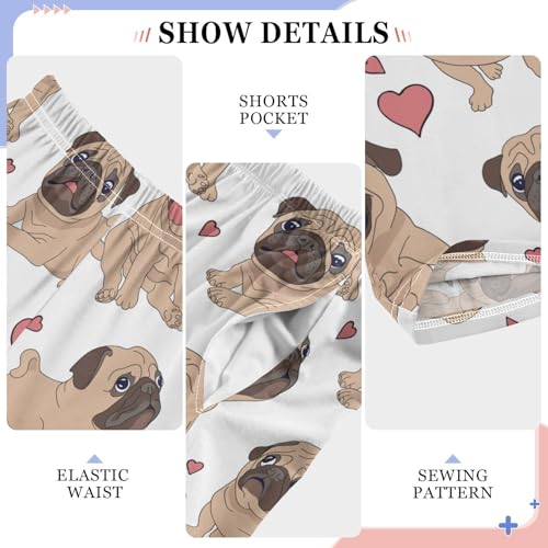 Boys' Pants Cute Animal Puppy Pug Dog Long Bottoms Jogger Pants Elastic Waist Trousers with Pockets S-XL4