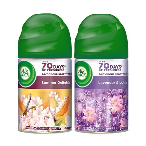Image of Air wick Freshmatic Refill Spray Life Scents Summer Delights - 250 ml & Scents of India Freshmatic Air Freshener Refill - 250 Ml (Hills of Munnar) Combo