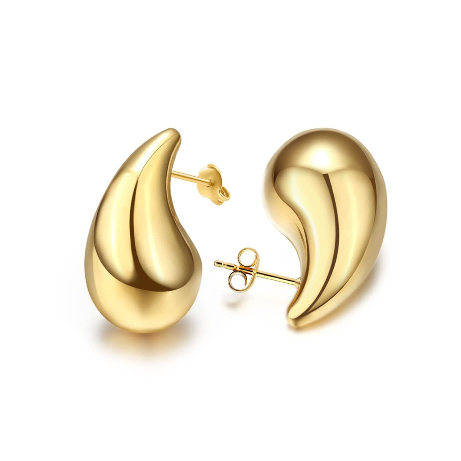 SIXDUTON Pendientes Gota de Agua, Dorados Platedo Gota de Lagrima, Hipoalergénicos Ligeros Aretes para Mujeres y Niñas