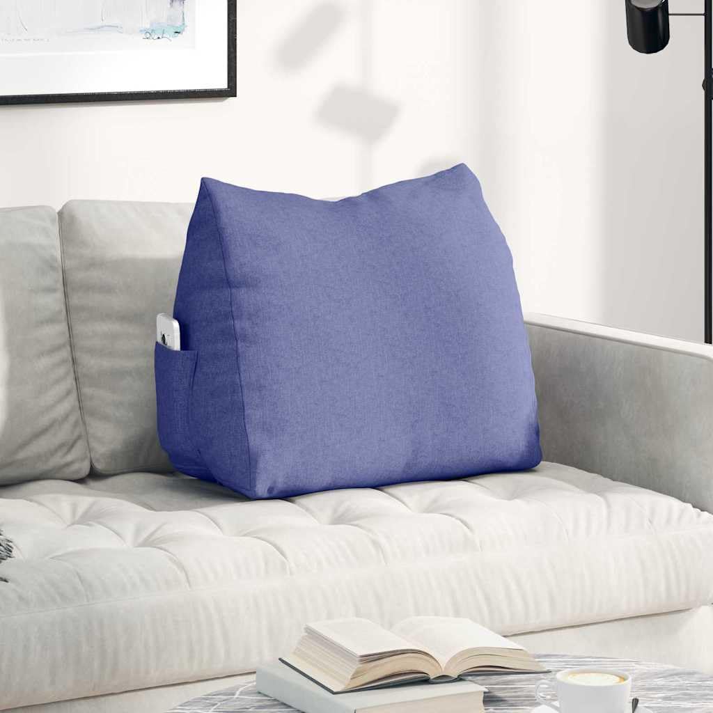 Poduszka pod plecy dżinsowa niebieska 60 x 20 x 50 cm
