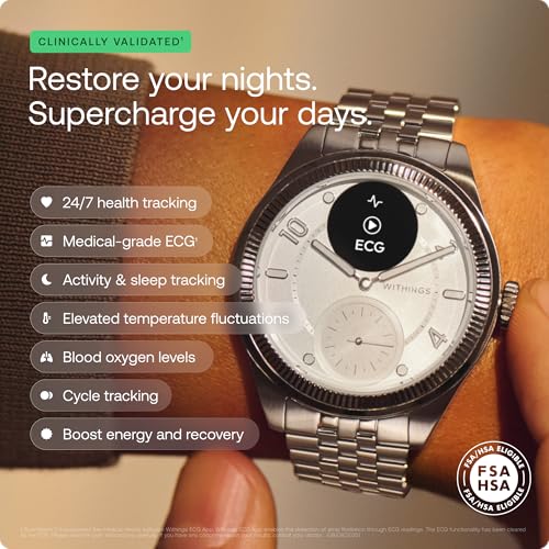 Image of Withings ScanWatch Nova Brilliant Health Smart Watch for Women /Men with ECG, SPO2, Temperature, Sleep, Respiratory Health, Menstrual Cycle Tracker, 30D Battery