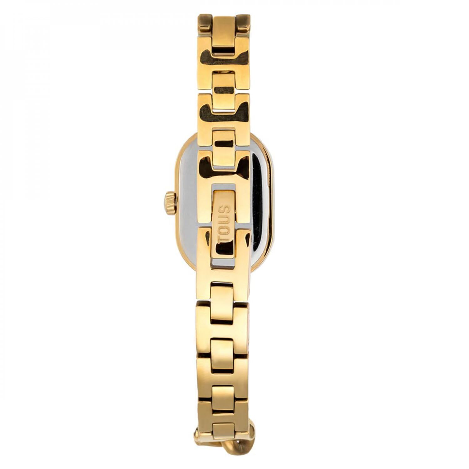 TOUS Reloj analógico Joya con Brazalete Cadena de Acero Dorada, Colección Oval Time