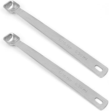 2PCS 1/16 Teaspoon1/16tsp, 0.3ml Single Tiny Measuring Spoon, Small Individual Stainless Steel Measure Spoons Only