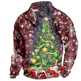Sudadera de Navidad para hombre, diseño de Navidad, divertida, de manga larga, cuello redondo, sudadera de Navidad, súper premium, Morado (, M
