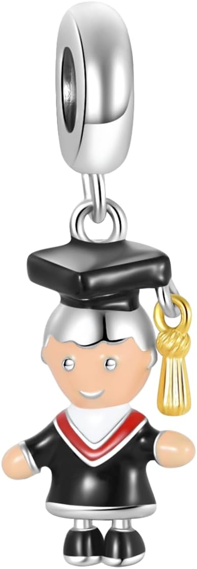 Class 2026 Graduation Charm fits Pandora Bracelets Dangle Academic Regalia Gown Cap Graduate Gift for Women Jewelry