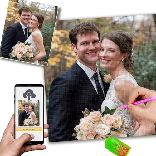 Broderie diamant photo personnalisée kit complet sans strass manquants w-38