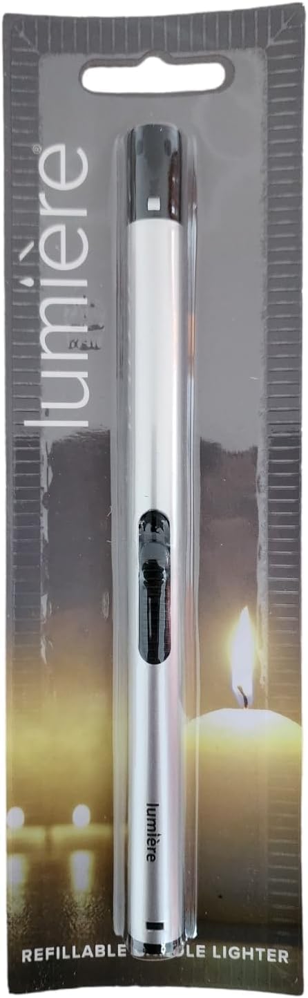 Candel Lumiere Refillable Lighter for Candle BBQ Camping (Silver)