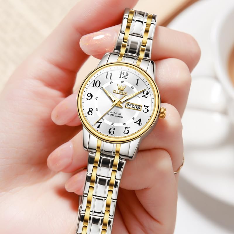 OLEVS Stainless Steel Women's Watch Dress Watches for Women with Date Fashion Ladies Business Waterproof Analog Quartz Small Wrist Watch Reloj Mujer - Image 4