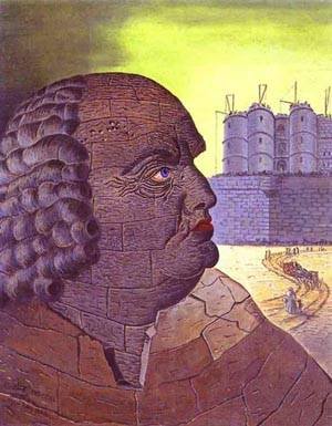 Peinture à l'huile Man Ray Portrait Imaginary de Sade Toile de Maître 91x122 cm