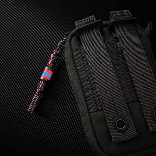 Rovyvon Ti Firefly Edc Titanium Bead, Paracord Bead For Keychain, Edc Knife, Flashlight(Orange-Blue-Orange) #TOP2
