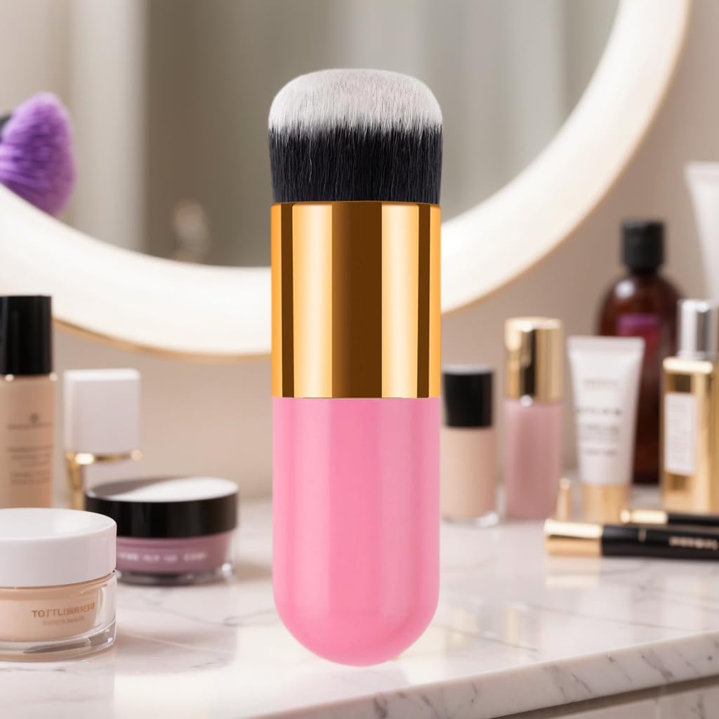 Face-Foundation-Brushes Flat Top Foundation Brush for Seamless Blending of Powder, Blush & Concealer, Soft Synthetic Bristles, Makeup Tool for Face Contouring, Makeup Brushes