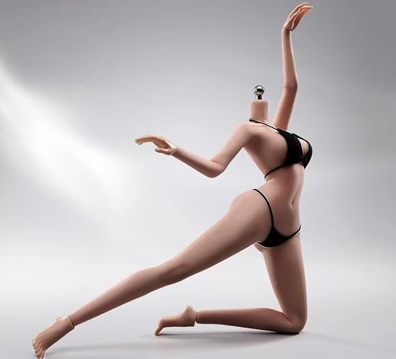 1/6 Scale Female Action Figure Body, 12 Seamless Action Figure Body, Super Realistic Female Figure Model, Soft & Flexible Action Figure Body with Removable Hand Gesture Shape Sunburnt Skin