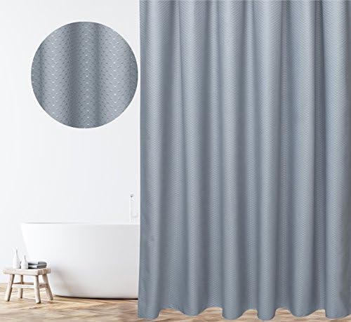 Shower Curtain Grey Fabric Polyester for Bathroom, Water-Repellent,Soft and Thick,with Reinforced Metal Grommets -included Free Stainless Steel Hooks and Gift Box, 72"x72"