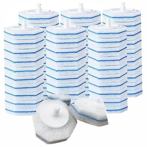 Garayma 50pcs Disposable Toilet Brush Double Layer Fibre Toilet Brush Refills Cleaning Wand Refills for Clorox