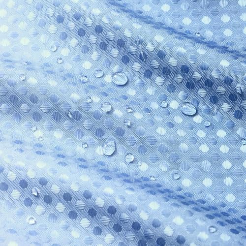 Image of HOMETHREADS Embrace Luxury with Our 6-Feet Long Premium Polyester Shower Curtain with 12 Hooks for a Lavish Bathroom Ambiance | Stylish, Splendid, and Perfectly Sized (White Shade Blue, 180x200cm)