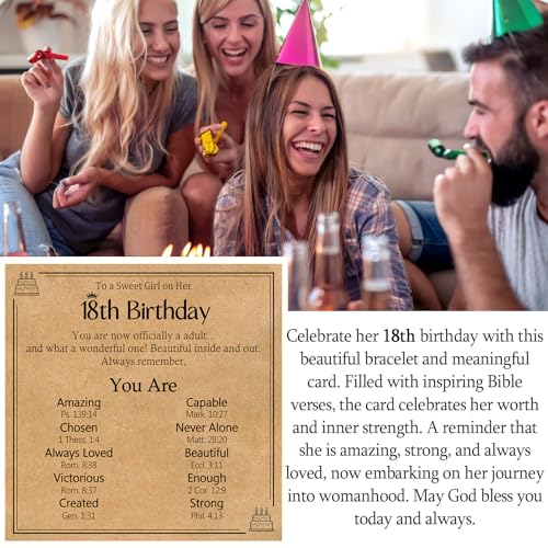 Happy 10th 13th 16th 18th 21st Birthday Gifts for Girls- Adjustable Stainless Steel Christian Cross Beaded Bracelet, 10 13 16 18 21 Year Old Birthday Gift Ideas2