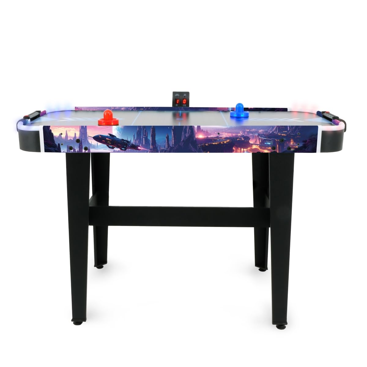 LED-Airhockey Spieltisch von FASports, Air Hockey Kinder/Jugendliche ab 8 Jahren, Airhockey Spieltisch mit Luft inkl. leuchtende Pusher und Pucks