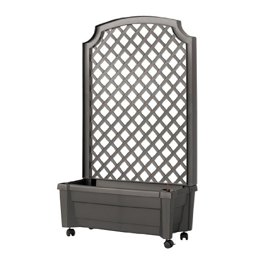 KHW 37305 Pflanzkasten auf Rollen mit Bewässerungssystem und Spalier, anthrazit