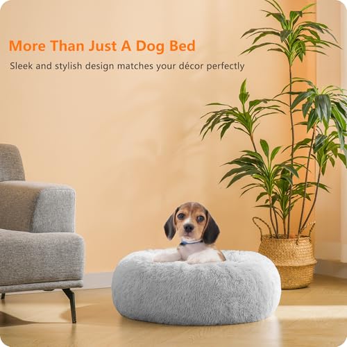 HMTOPE Orthopädisches Hundebett Rund, Katzenbett, Waschbar Kissen, Ø60cm