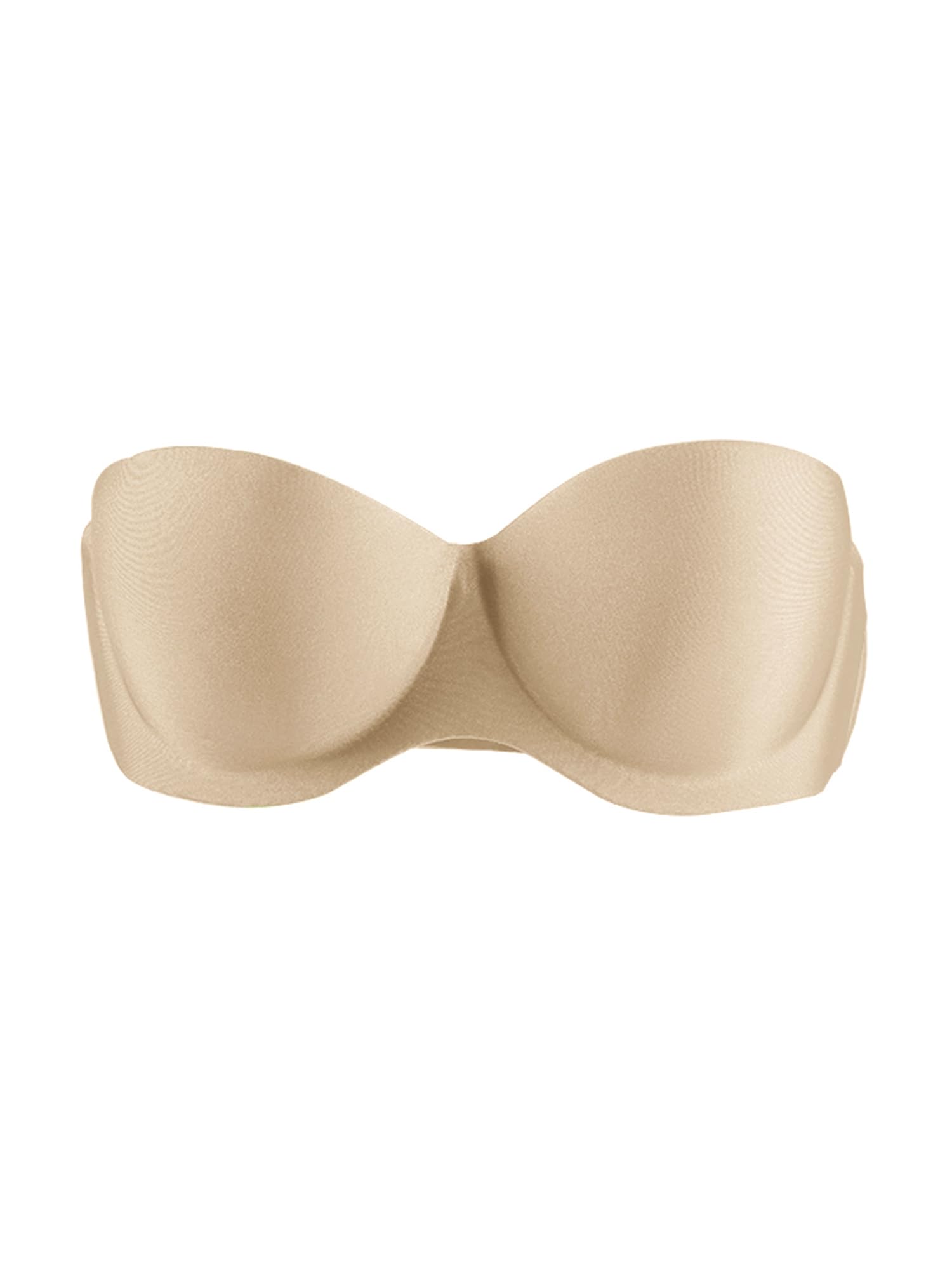 Uxcell Women's Beige Sourcingmap Strapless Invisible Padded Push Up Underwire Bra C