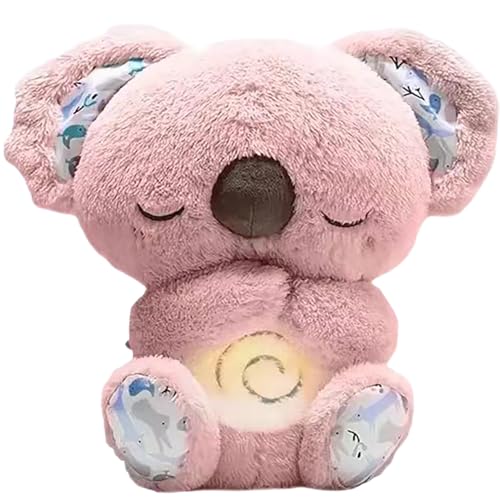 Image of Generic Soothing Koala Bear,Anxietys Relief Koala Breathing,Sleeping Koala Plush Breathing with Musical Lights&Rhythmic Breathing Movements (pink)