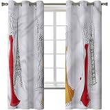 Rideaux occultants, isolation thermique, réduction du bruit pour filles, monuments de la capitale de croquis, 2 panneaux de 106 x 213 cm, pour décoration de la maison